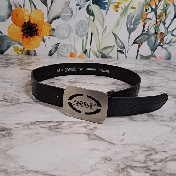 Genuine Dickies Leather Black Braided Woven Small 30/32‎ Belt - Picture 1 of 12